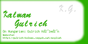 kalman gulrich business card